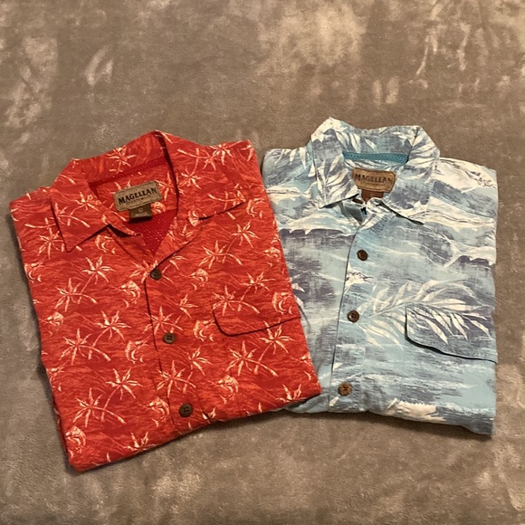 GUC MAGELLAN Sportswear Fishing Shirt Tropical Print Bundle of 2 Men’s Size L - Picture 8 of 12